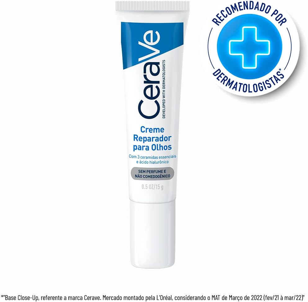 CeraVe, Creme Reparador para os olhos, com Ácido Hialurônico, 15ml