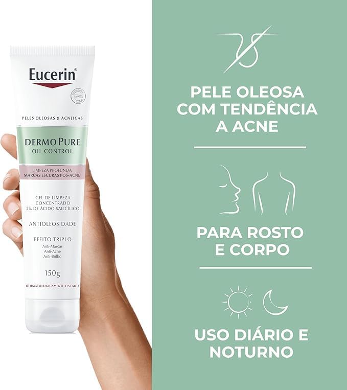 Kit Eucerin Protetor Solar Facial Oil Control FPS 60 50g + Gel de Limpeza Facial Concentrado Dermopure Oil Kit Eucerin Protetor Solar Facial Oil Control FPS 60 50g + Gel de Limpeza Facial Concentrado Dermopure Oil